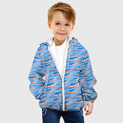 Куртка с капюшоном детская Плывущие девушки на голубом фоне, цвет: 3D-белый — фото 2