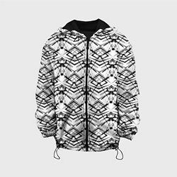 Куртка с капюшоном детская Черно белый геометрический узор, цвет: 3D-черный