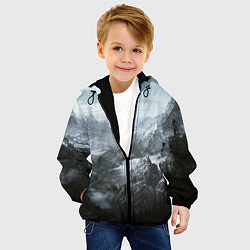 Куртка с капюшоном детская Природа Скайрима, цвет: 3D-черный — фото 2