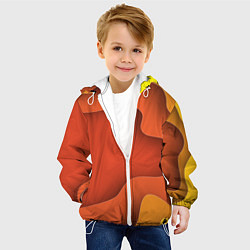 Куртка с капюшоном детская Оранжево-жёлтый разлом, цвет: 3D-белый — фото 2
