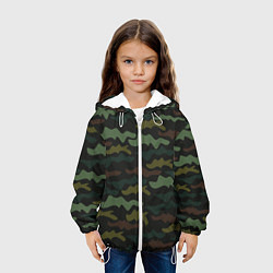 Куртка с капюшоном детская Камуфляж хакки, цвет: 3D-белый — фото 2