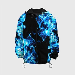 Куртка с капюшоном детская Красивый синий огонь, цвет: 3D-черный