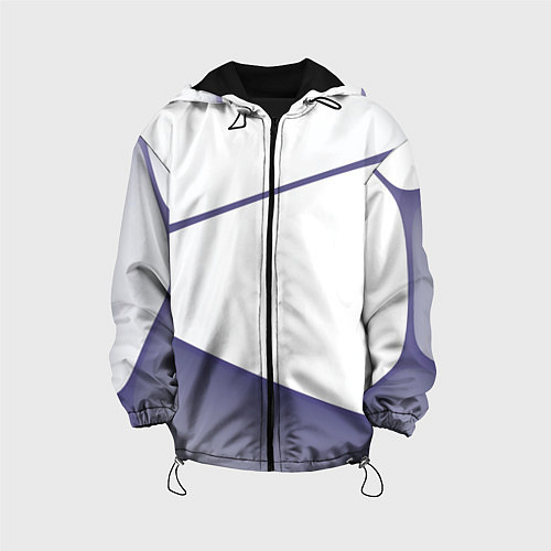 Детская куртка Абстрактный белый и фиолетовый паттерн / 3D-Черный – фото 1