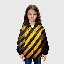 Куртка с капюшоном детская Черно-желтая опасность, цвет: 3D-черный — фото 2