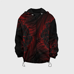 Куртка с капюшоном детская Красно - черные текстуры, цвет: 3D-черный