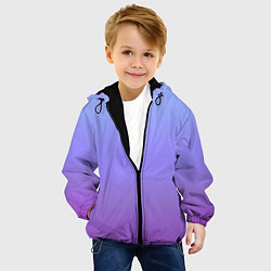 Куртка с капюшоном детская Фиолетовый градиент, цвет: 3D-черный — фото 2