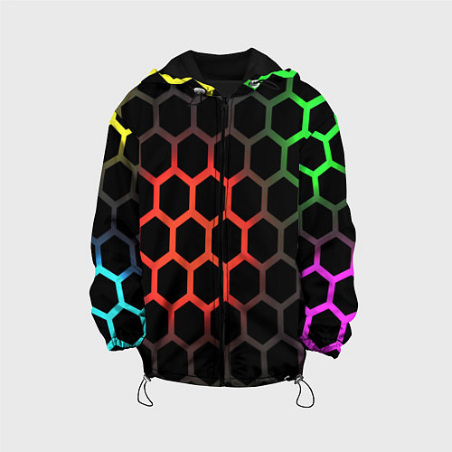 Детская куртка Gradient hexagon genshin / 3D-Черный – фото 1