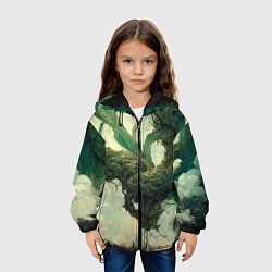 Куртка с капюшоном детская Рисунок нейросети, цвет: 3D-черный — фото 2