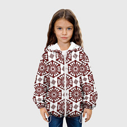 Куртка с капюшоном детская Ромб и орнамент, цвет: 3D-белый — фото 2