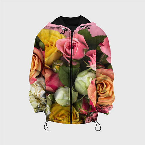 Детская куртка Букет красивых роз / 3D-Черный – фото 1