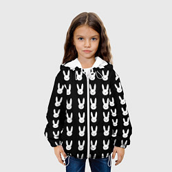 Куртка с капюшоном детская Bunny pattern black, цвет: 3D-белый — фото 2
