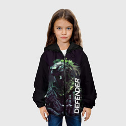 Куртка с капюшоном детская Защитник в стиле киберпанк, цвет: 3D-черный — фото 2