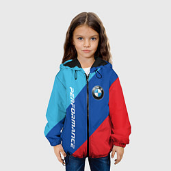 Куртка с капюшоном детская Bmw - m colors, цвет: 3D-черный — фото 2