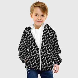 Куртка с капюшоном детская B A P black n white pattern, цвет: 3D-белый — фото 2