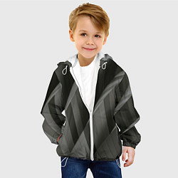Куртка с капюшоном детская Абстрактные серые острые металлические листы, цвет: 3D-белый — фото 2
