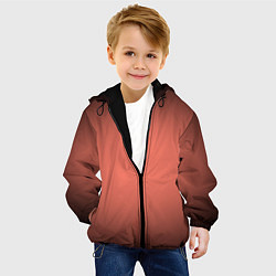 Куртка с капюшоном детская Коралловый градиент, цвет: 3D-черный — фото 2