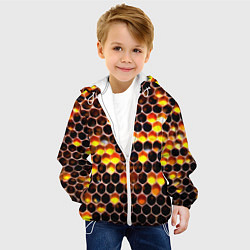Куртка с капюшоном детская Медовые пчелиные соты, цвет: 3D-белый — фото 2