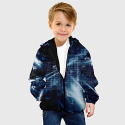 Куртка с капюшоном детская Тёмно-ледяной фон и бесконечный код, цвет: 3D-черный — фото 2