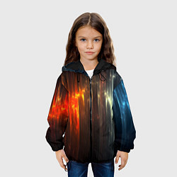 Куртка с капюшоном детская Космос сияние, цвет: 3D-черный — фото 2