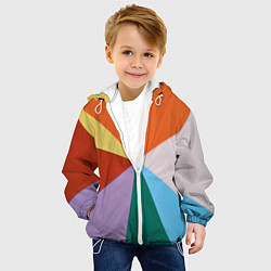 Куртка с капюшоном детская Разноцветные пересекающиеся треугольники, цвет: 3D-белый — фото 2