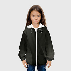 Куртка с капюшоном детская Чёрные геометрические металлические листы, цвет: 3D-белый — фото 2