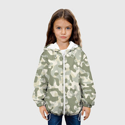 Куртка с капюшоном детская Светлый Африканский камуфляж, цвет: 3D-белый — фото 2