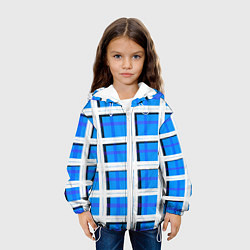 Куртка с капюшоном детская Синяя клетка, цвет: 3D-белый — фото 2