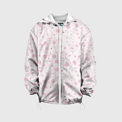 Куртка с капюшоном детская Нежные , весенние цветы, цвет: 3D-белый