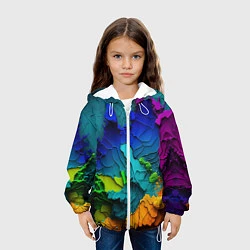 Куртка с капюшоном детская Взрыв красок, цвет: 3D-белый — фото 2