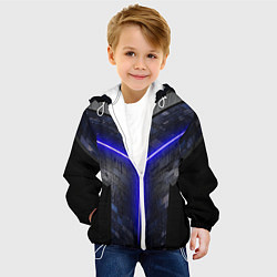 Куртка с капюшоном детская Лучевая подсветка неон, цвет: 3D-белый — фото 2
