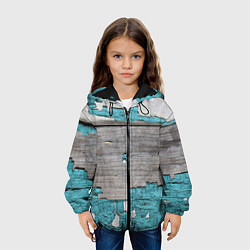 Куртка с капюшоном детская Текстура облупившейся краски - авангард, цвет: 3D-черный — фото 2