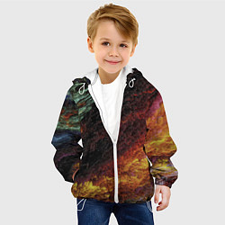 Куртка с капюшоном детская Красочные частицы, цвет: 3D-белый — фото 2