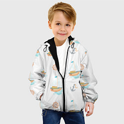 Куртка с капюшоном детская Мечты о море, цвет: 3D-черный — фото 2