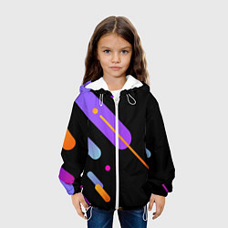 Куртка с капюшоном детская Геометрические фигуры линии, цвет: 3D-белый — фото 2