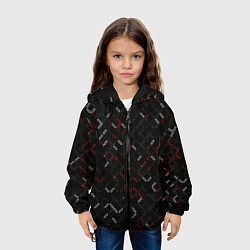 Куртка с капюшоном детская Текстурный узор, цвет: 3D-черный — фото 2