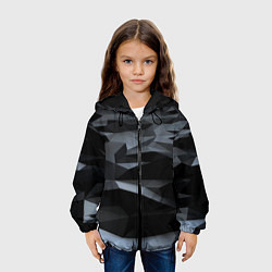 Куртка с капюшоном детская Хромированные осколки броня, цвет: 3D-черный — фото 2