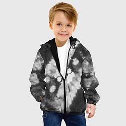 Куртка с капюшоном детская Черно-белый тай-дай, цвет: 3D-черный — фото 2