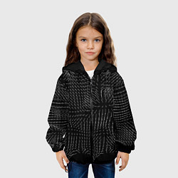 Куртка с капюшоном детская Паттерн из стрелок, цвет: 3D-черный — фото 2