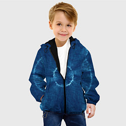 Куртка с капюшоном детская Синий круг тай-дай, цвет: 3D-черный — фото 2
