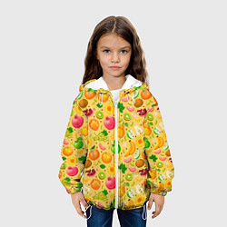 Куртка с капюшоном детская Fruit abundance, цвет: 3D-белый — фото 2
