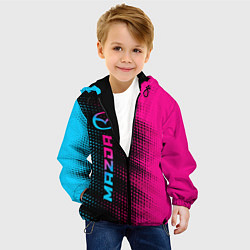 Куртка с капюшоном детская Mazda - neon gradient: по-вертикали, цвет: 3D-черный — фото 2