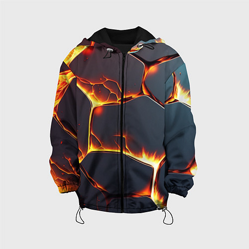 Детская куртка Огонь из разломленных плит / 3D-Черный – фото 1