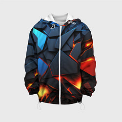 Куртка с капюшоном детская Геометрия объемные плиты, цвет: 3D-белый