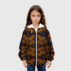 Куртка с капюшоном детская Желто-оранжевые нежные цветы, цвет: 3D-белый — фото 2