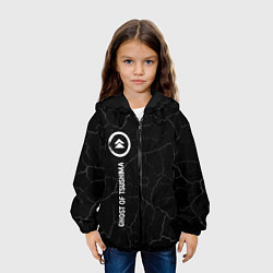 Куртка с капюшоном детская Ghost of Tsushima glitch на темном фоне: по-вертик, цвет: 3D-черный — фото 2