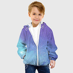 Куртка с капюшоном детская Space fluid art, цвет: 3D-белый — фото 2