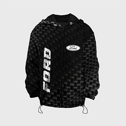 Куртка с капюшоном детская Ford карбоновый фон, цвет: 3D-черный