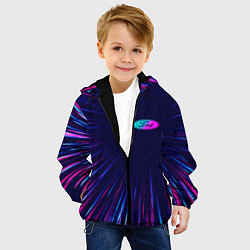 Куртка с капюшоном детская Ford neon speed lines, цвет: 3D-черный — фото 2