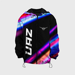 Куртка с капюшоном детская UAZ speed lights, цвет: 3D-черный
