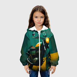 Куртка с капюшоном детская Мотоцикл в лесу, цвет: 3D-белый — фото 2